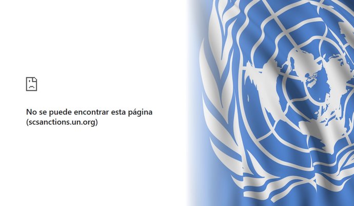 imagen de ONU: Sitio web para verificación de sanciones internacionales temporalmente fuera de servicio